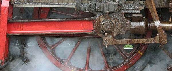 Rad eines Dampfzug der Schwäbischen Waldbahn